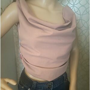 Forever 21 Pink Ruched Sleeveless Tank Top size large